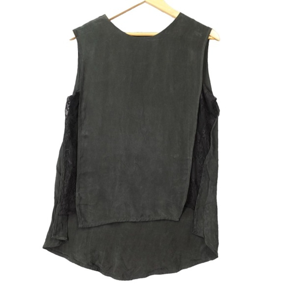 Indie Goth Tunic Tank Blouse Womens XS Black Whimsigoth Hi Low Lace Trim SEN‎ 1